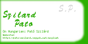 szilard pato business card